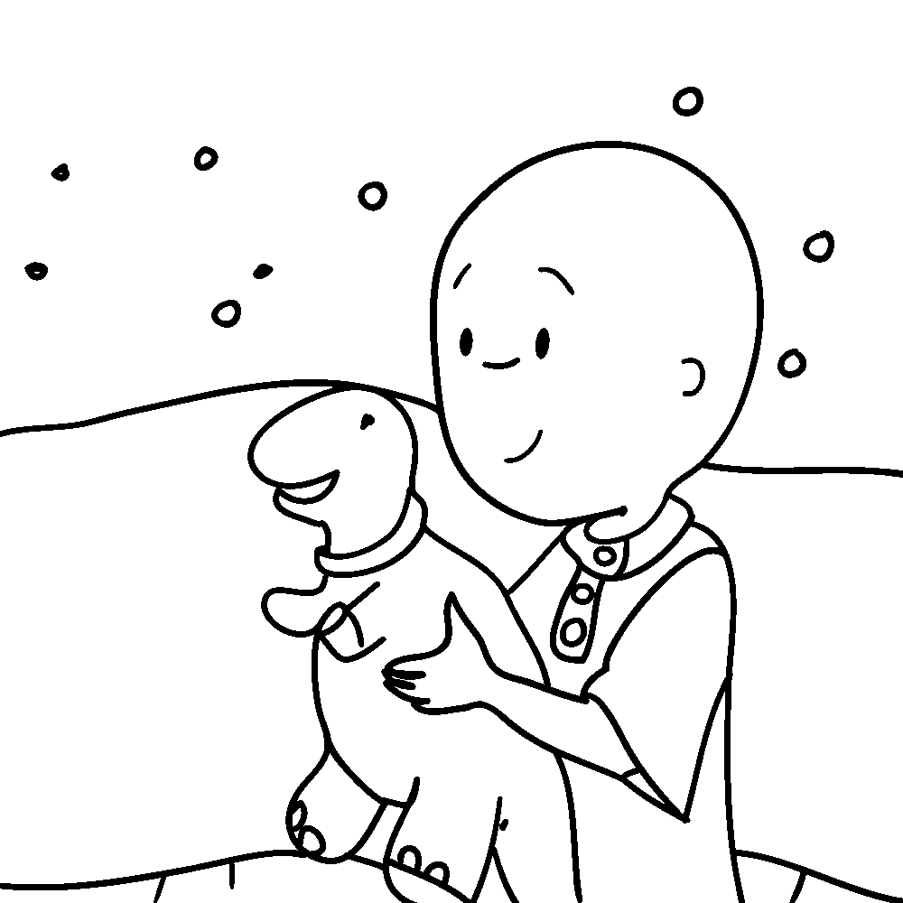 Desenho de Caillou para colorir e imprimir: número 13