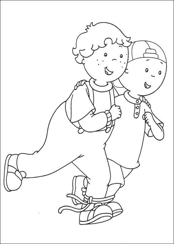 Desenho de Caillou para colorir e imprimir: número 14