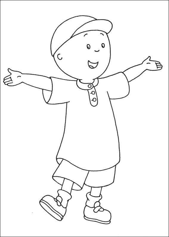 Desenho de Caillou para colorir e imprimir: número 17