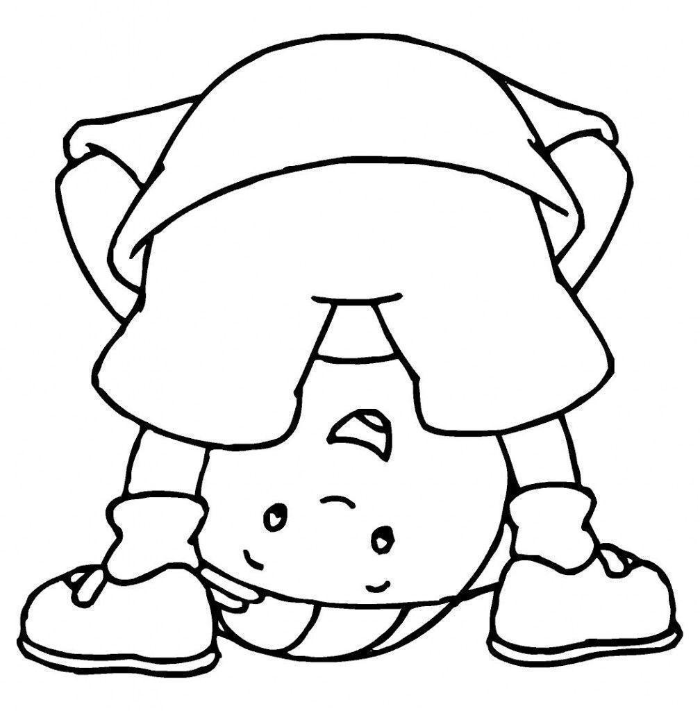 Desenho de Caillou para colorir e imprimir: número 18