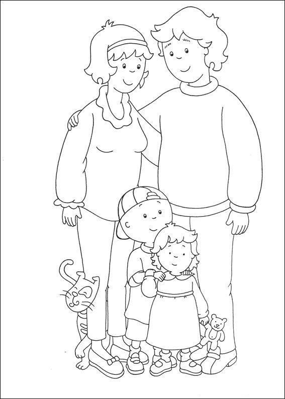 Desenho de Caillou para colorir e imprimir: número 19