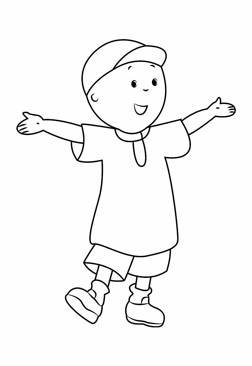 Desenho de Caillou para colorir e imprimir: número 21