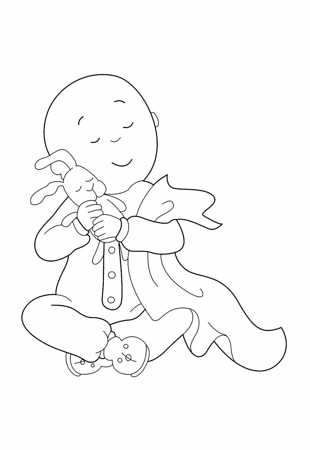 Desenho de Caillou para colorir e imprimir: número 22
