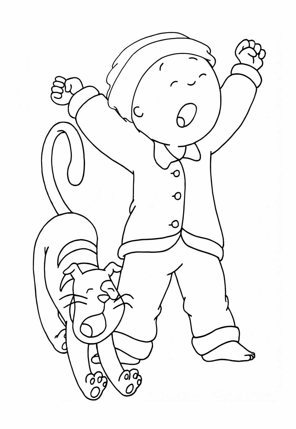 Desenho de Caillou para colorir e imprimir: número 23