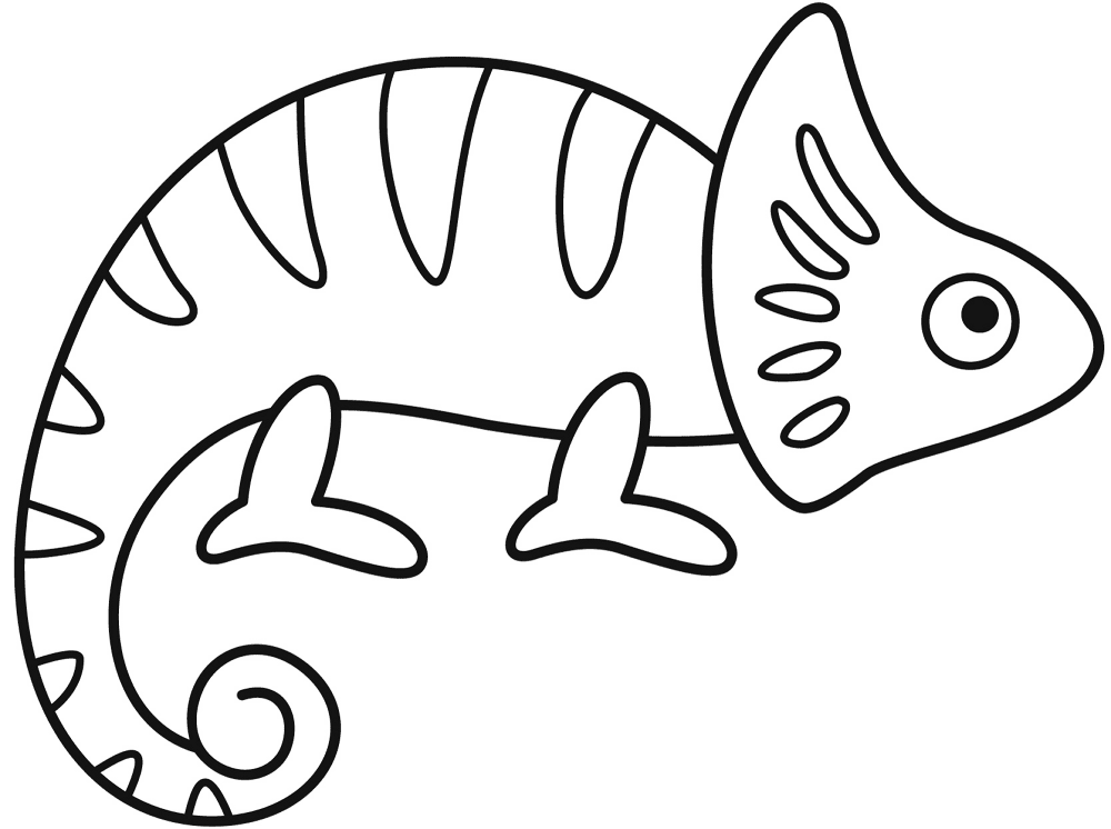 Desenho de Camaleão para colorir e imprimir: número 3