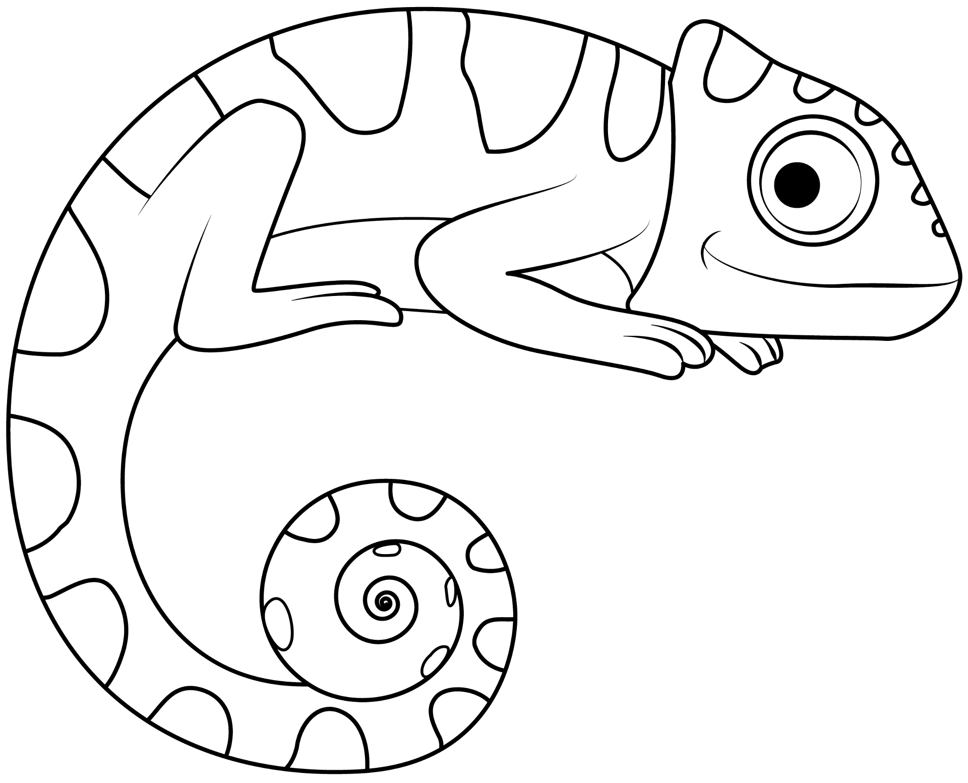 Desenho de Camaleão para colorir e imprimir: número 4