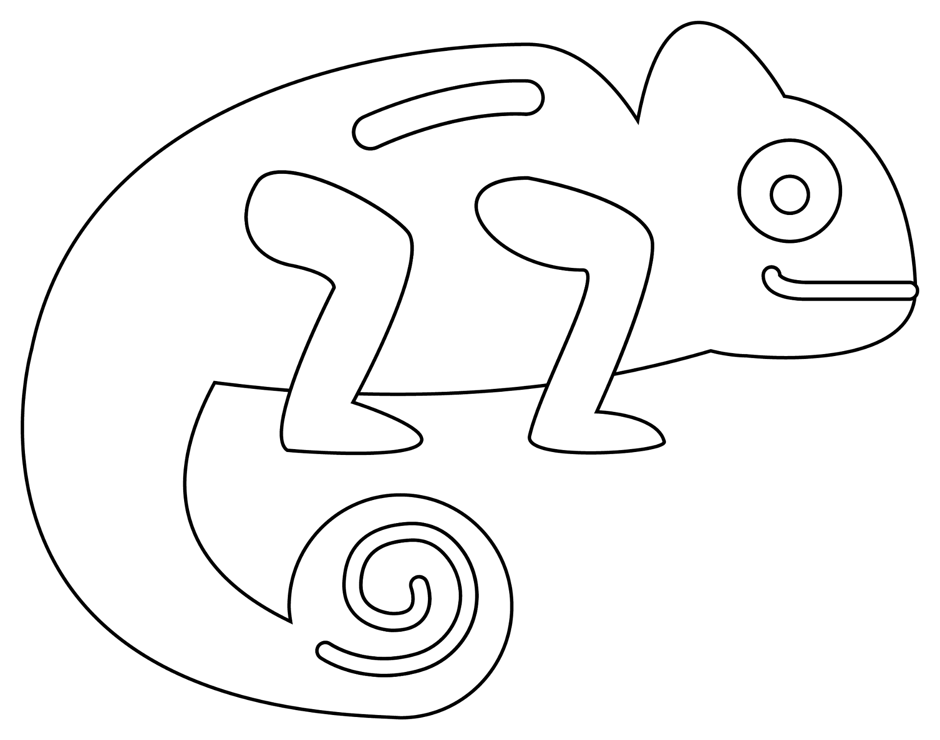 Desenho de Camaleão para colorir e imprimir: número 5