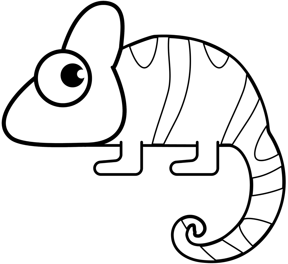 Desenho de Camaleão para colorir e imprimir: número 8