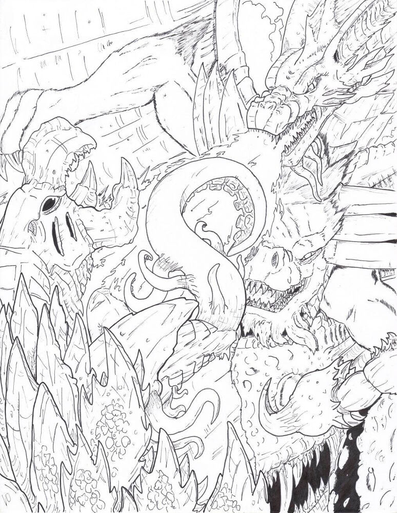 Desenho de Camaleão para colorir e imprimir: número 33
