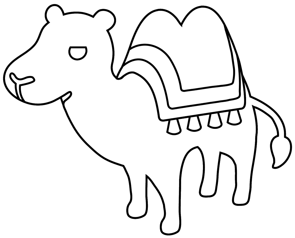 Desenho de Camelos para colorir e imprimir: número 4