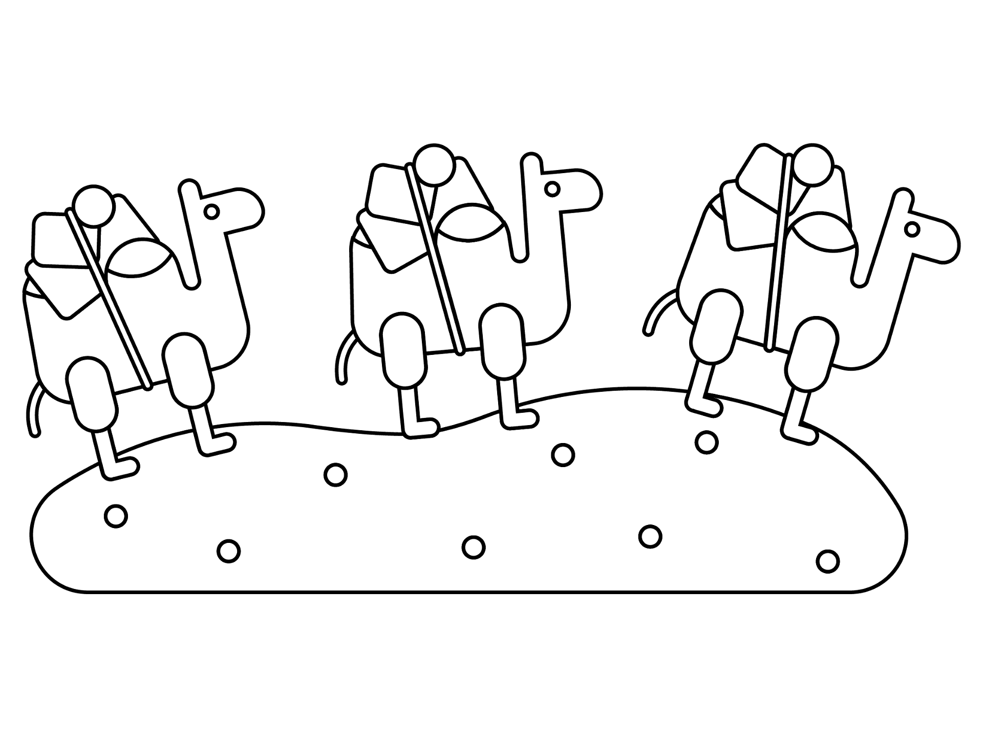 Desenho de Camelos para colorir e imprimir: número 13