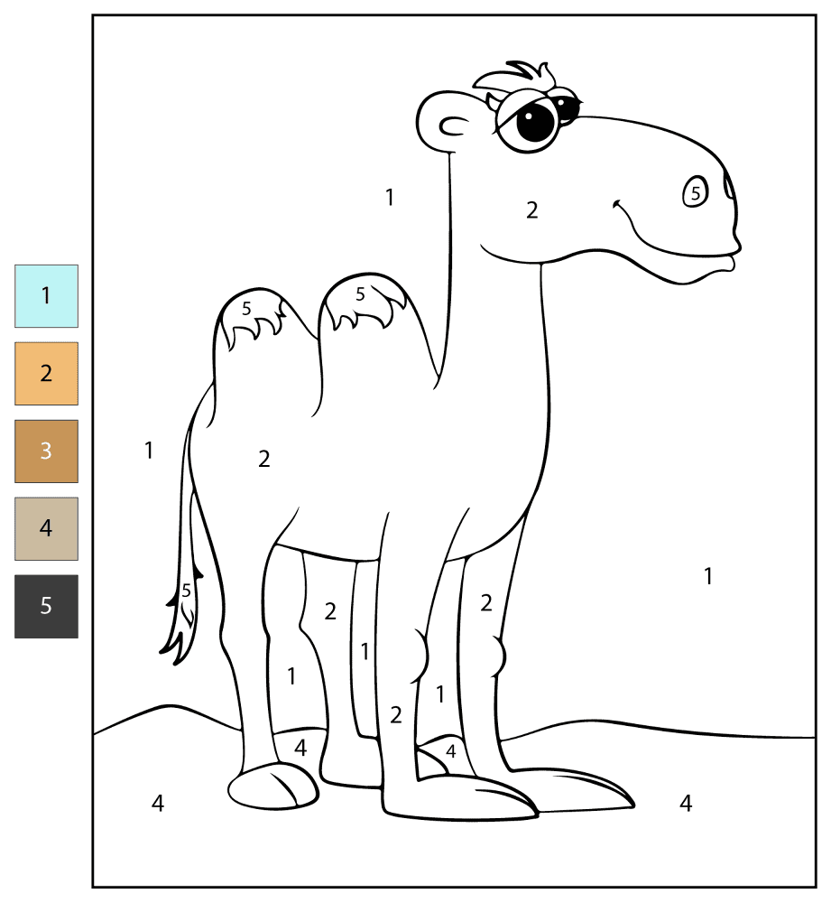 Desenho de Camelos para colorir e imprimir: número 20