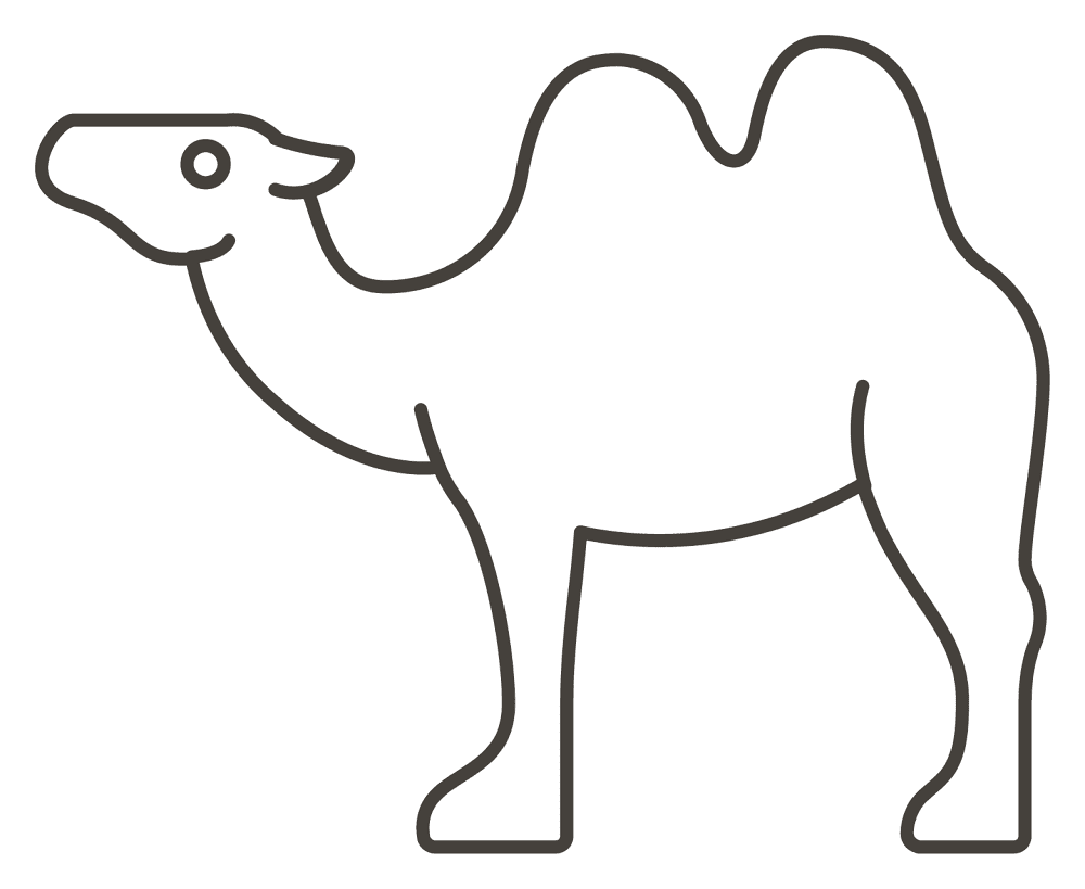 Desenho de Camelos para colorir e imprimir: número 27