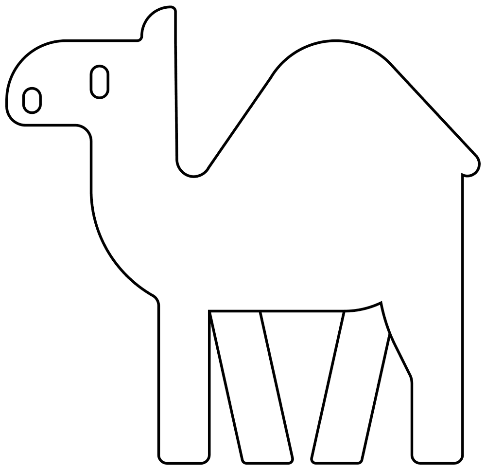 Desenho de Camelos para colorir e imprimir: número 28