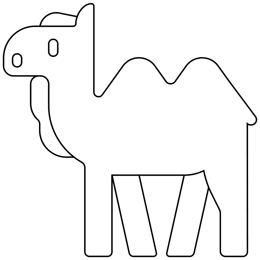 Desenho de Camelos para colorir e imprimir: número 29