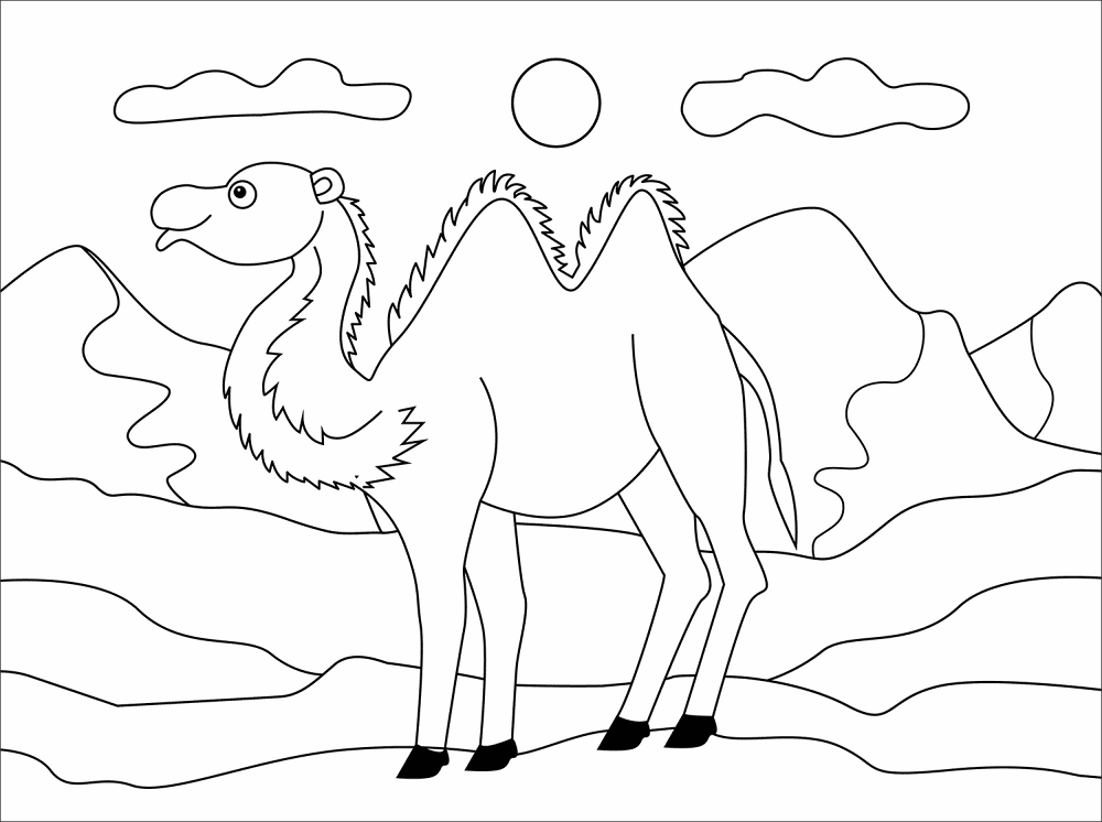 Desenho de Camelos para colorir e imprimir: número 36