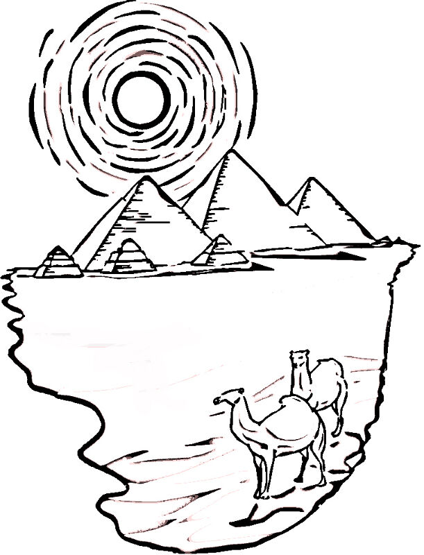 Desenho de Camelos para colorir e imprimir: número 37