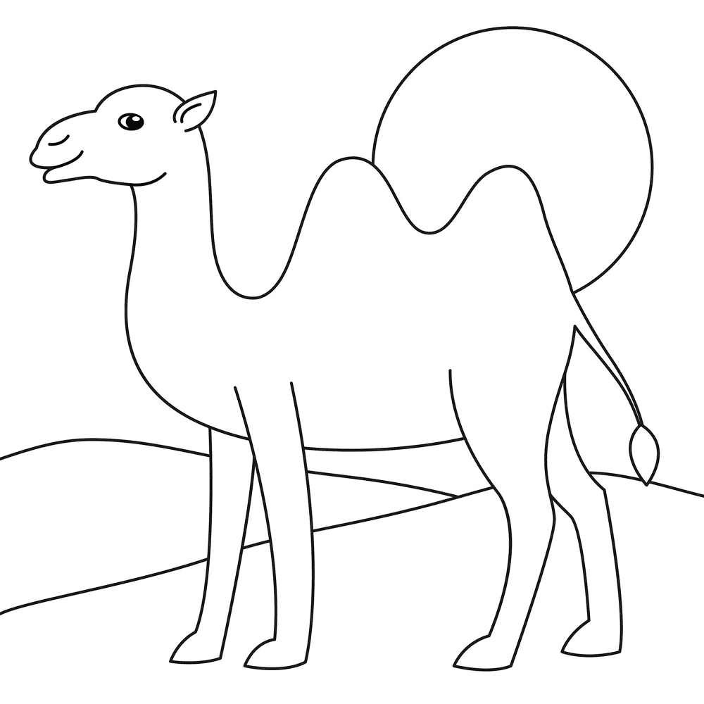 Desenho de Camelos para colorir e imprimir: número 42