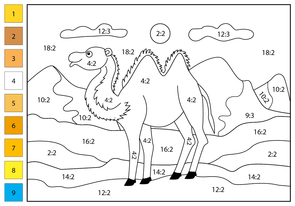 Desenho de Camelos para colorir