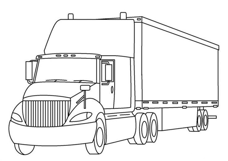 Desenho de Caminhoes para colorir e imprimir: número 1