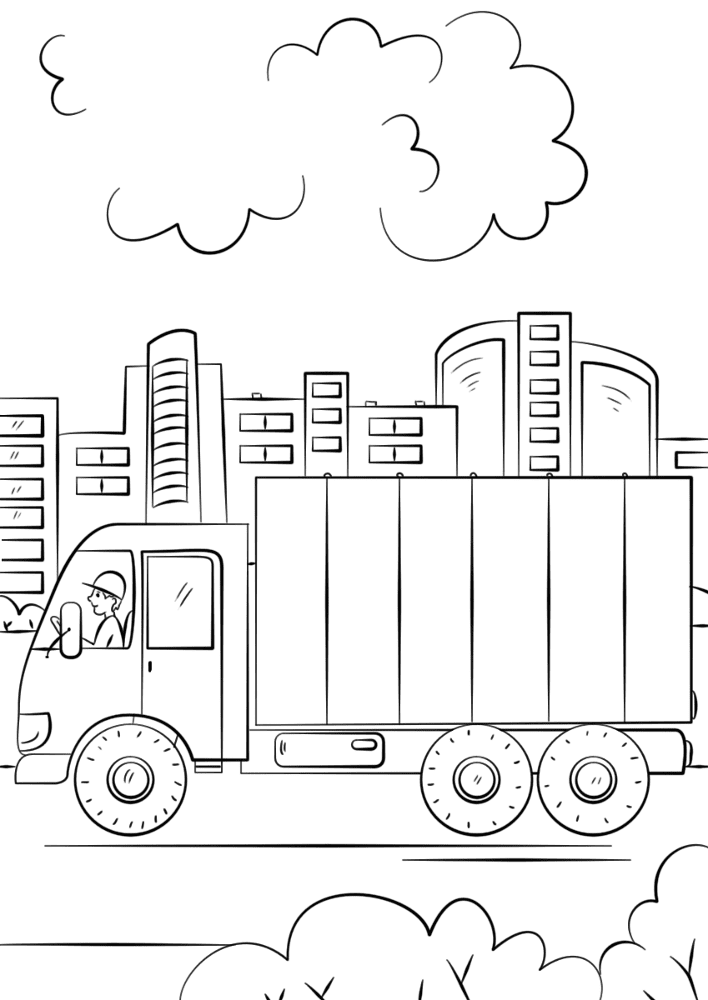 Desenho de Caminhoes para colorir e imprimir: número 3