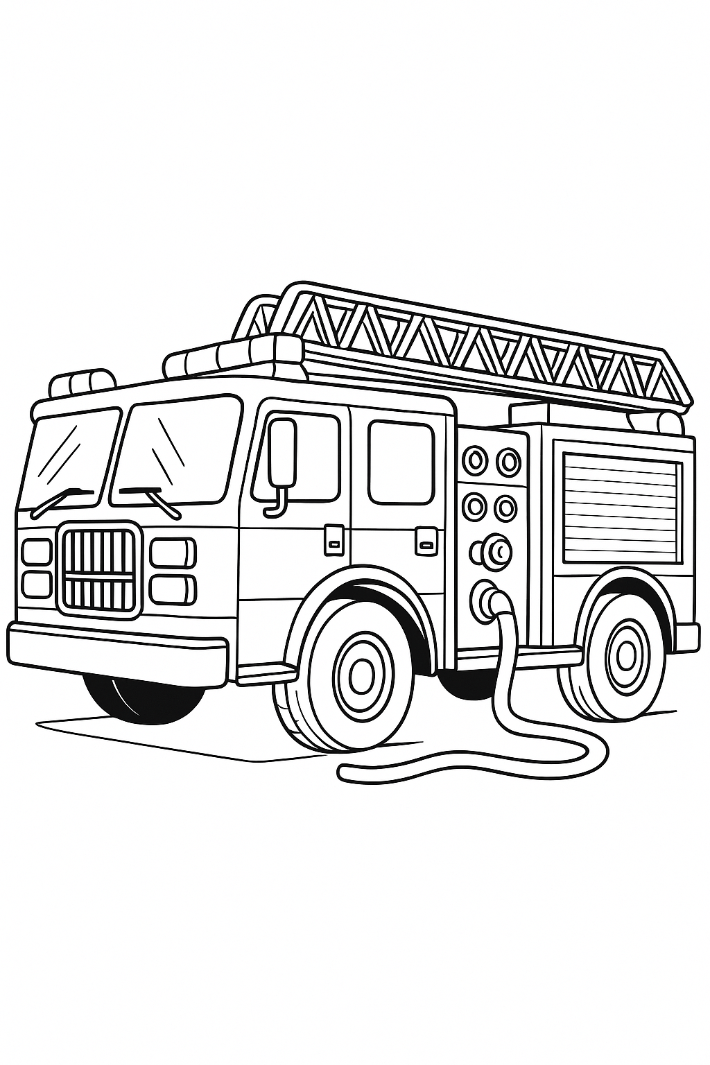 Desenho de Caminhoes para colorir e imprimir: número 4