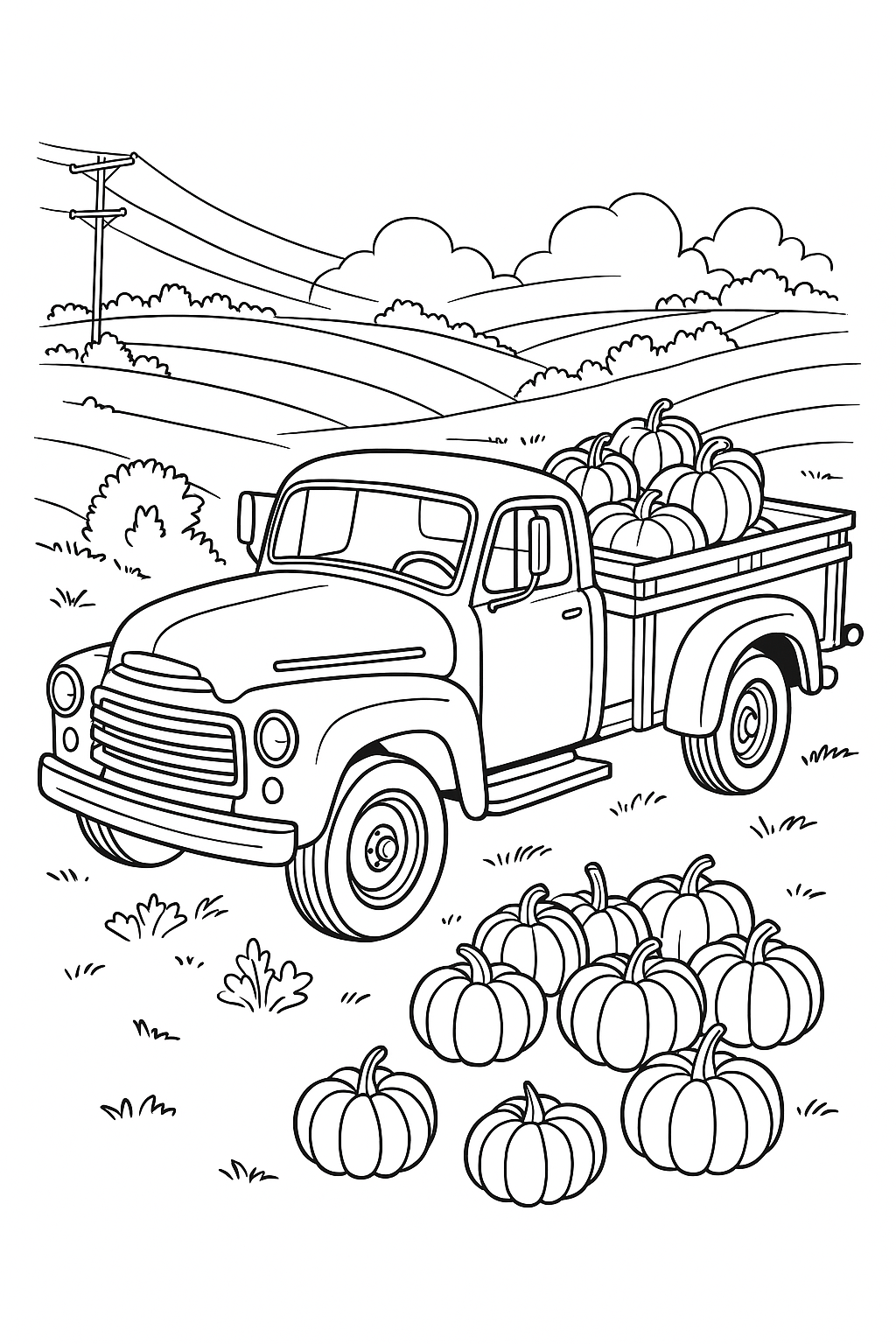 Desenho de Caminhoes para colorir e imprimir: número 13