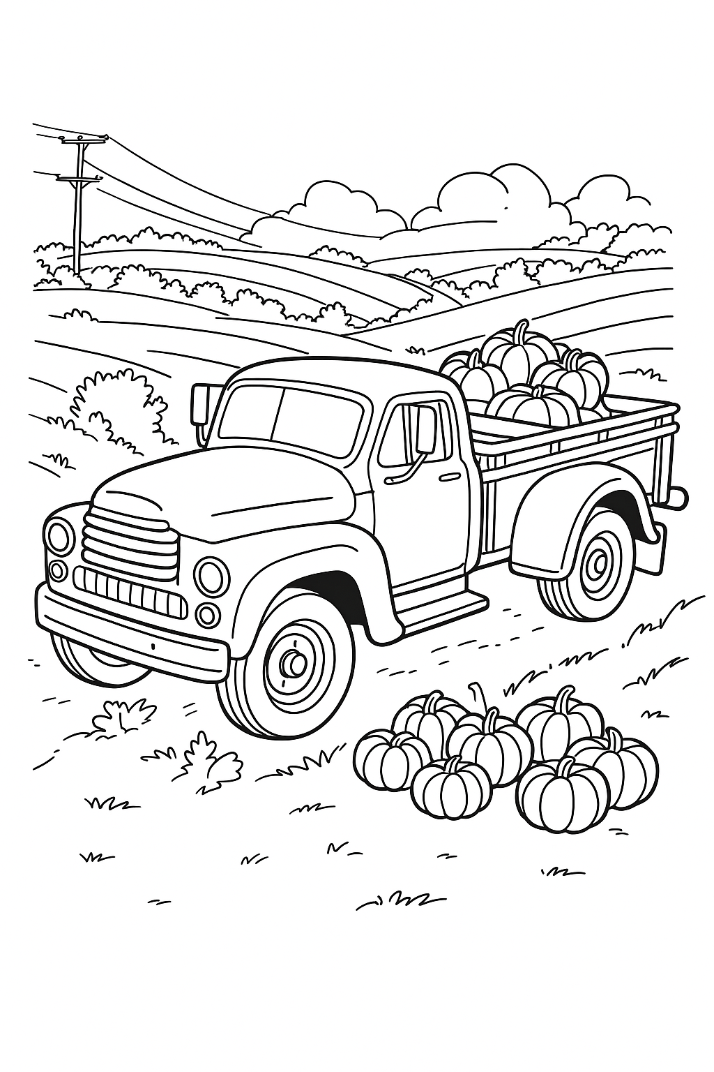 Desenho de Caminhoes para colorir e imprimir: número 21