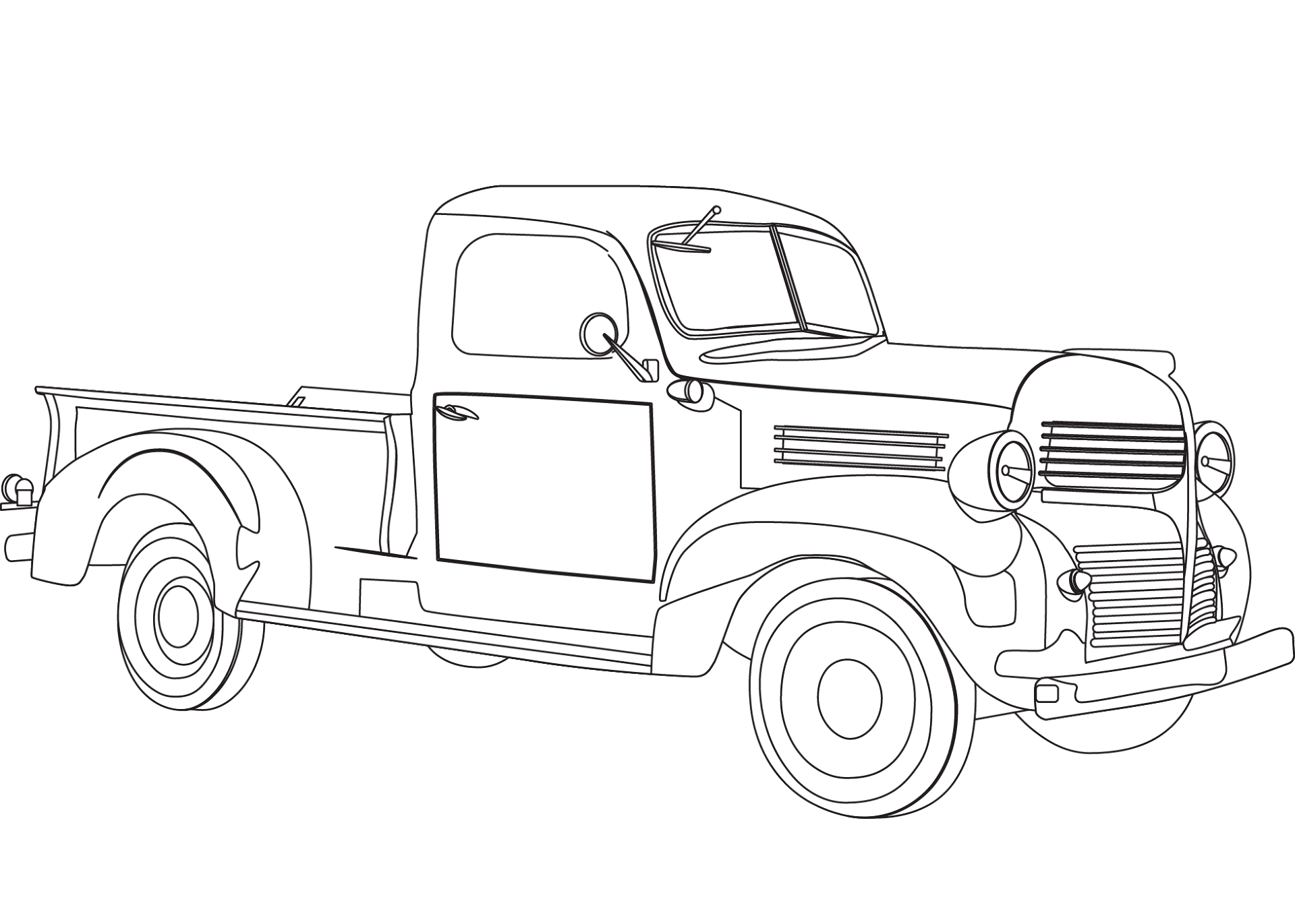 Desenho de Caminhoes para colorir e imprimir: número 32