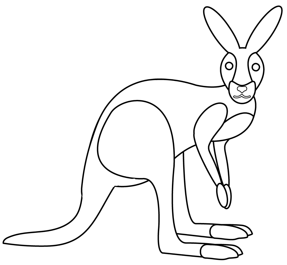 Desenho de Cangurus para colorir e imprimir: número 5