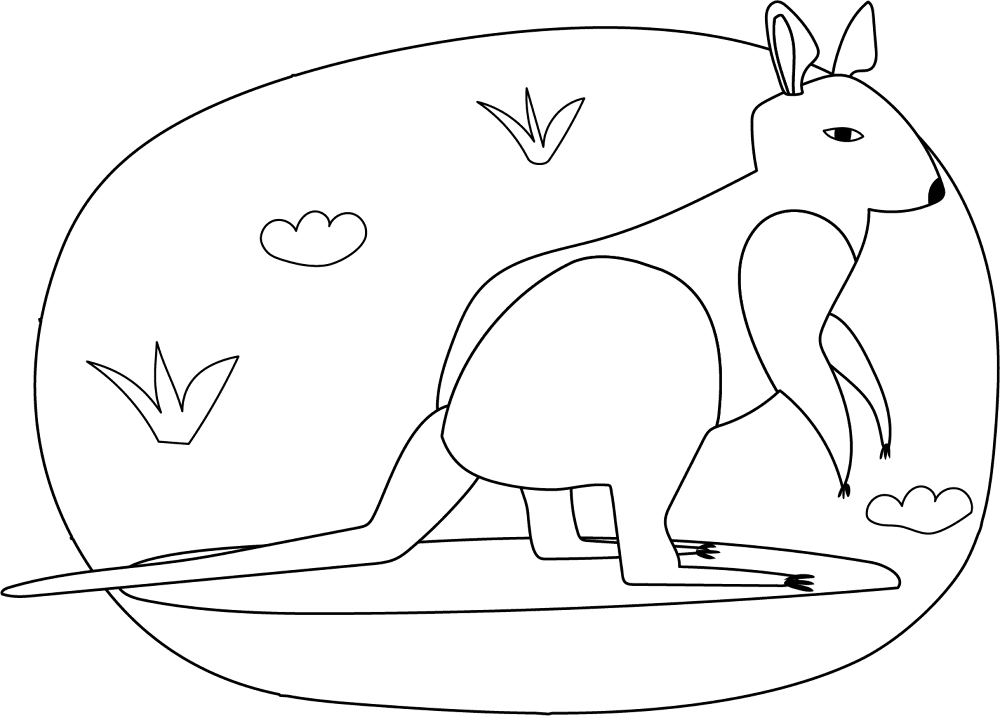 Desenho de Cangurus para colorir e imprimir: número 7