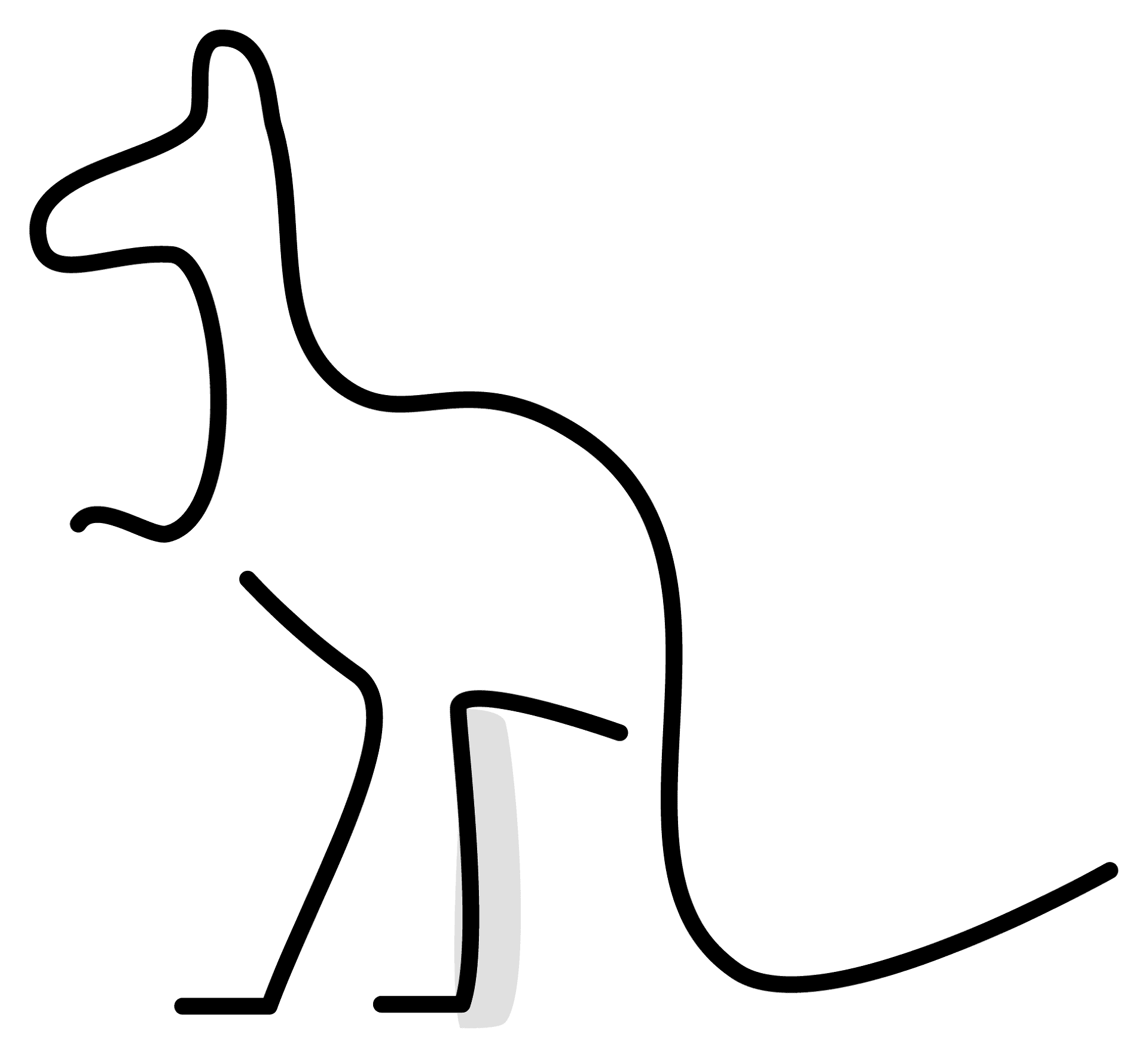 Desenho de Cangurus para colorir e imprimir: número 16