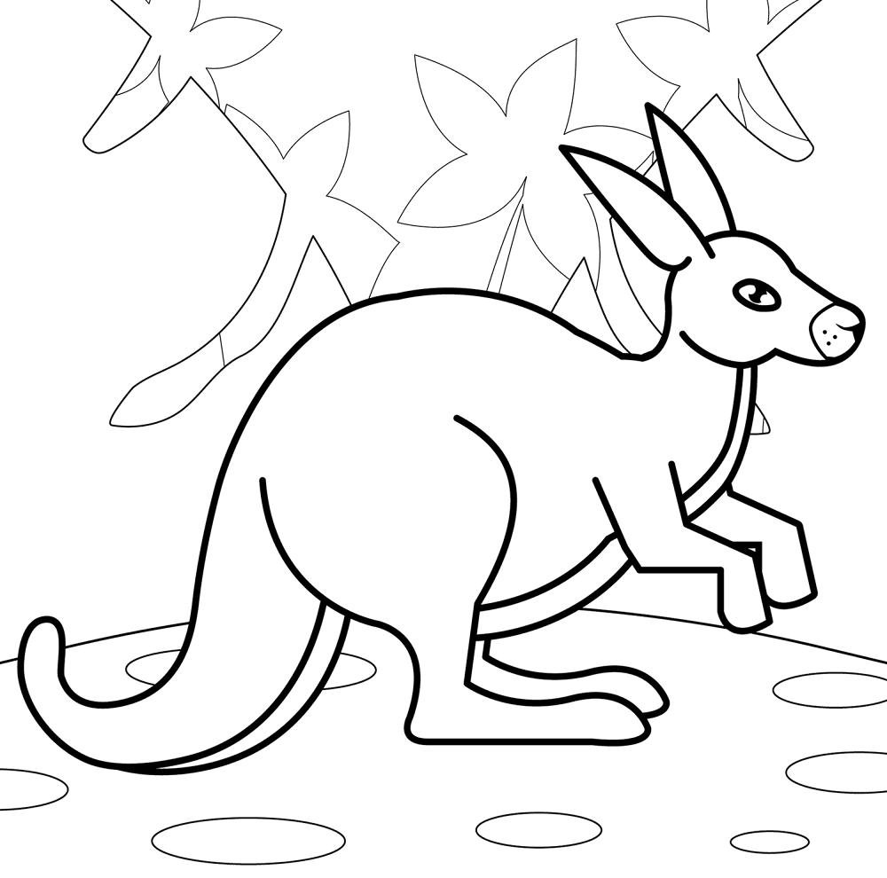 Desenho de Cangurus para colorir e imprimir: número 35