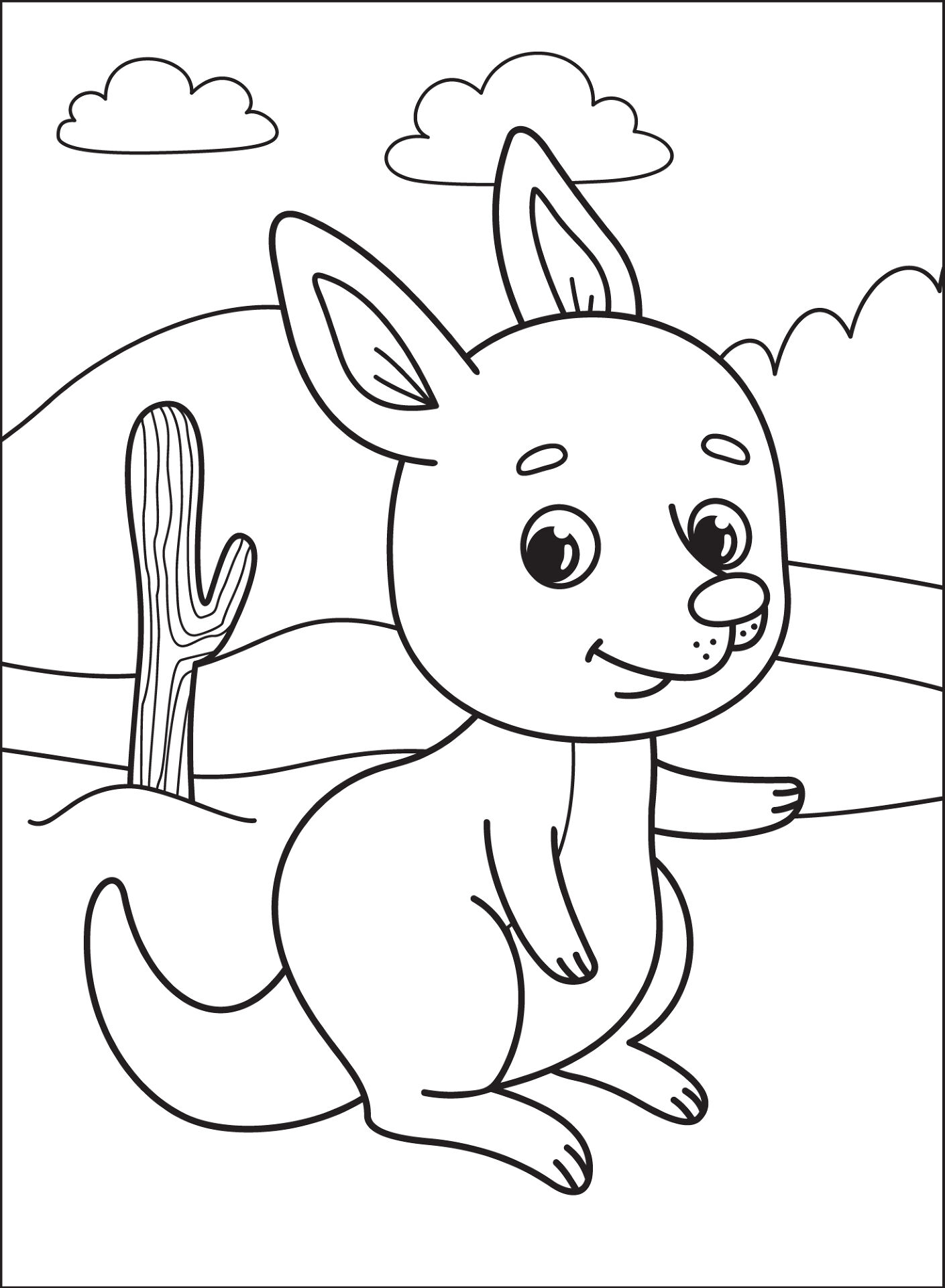 Desenho de Cangurus para colorir e imprimir: número 38