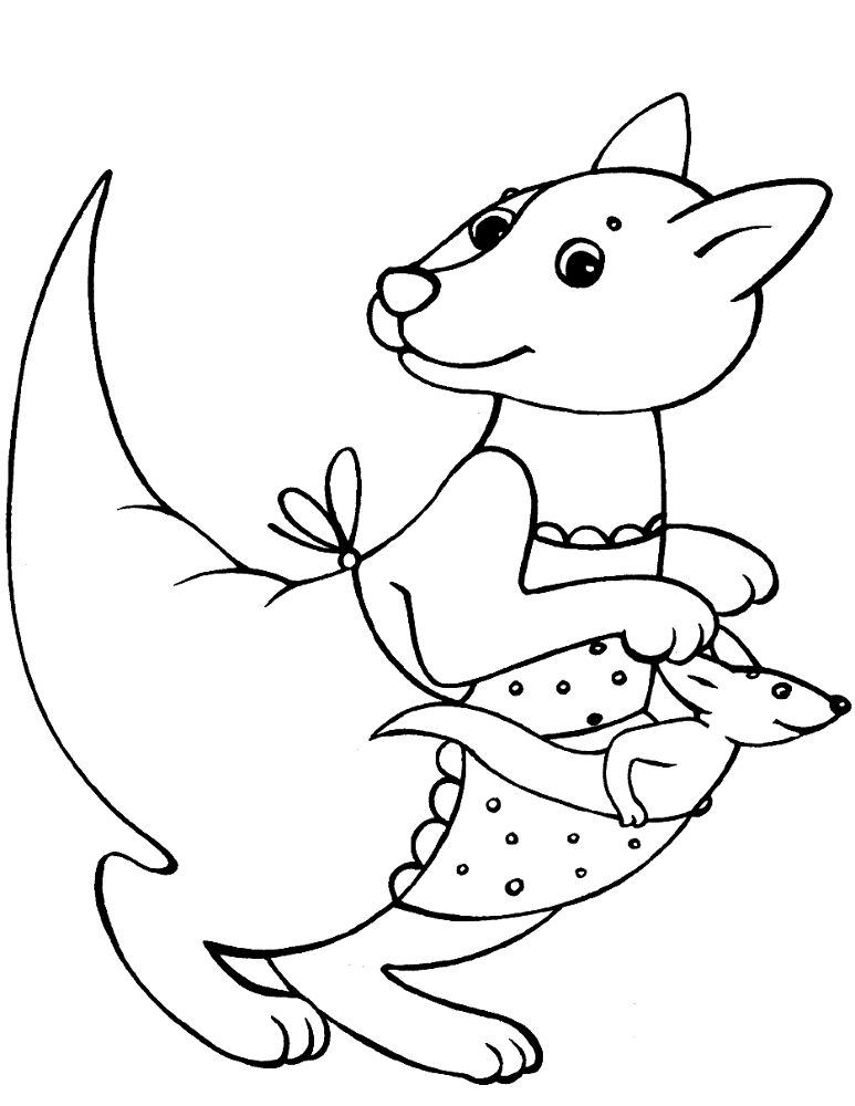 Desenho de Cangurus para colorir e imprimir: número 42