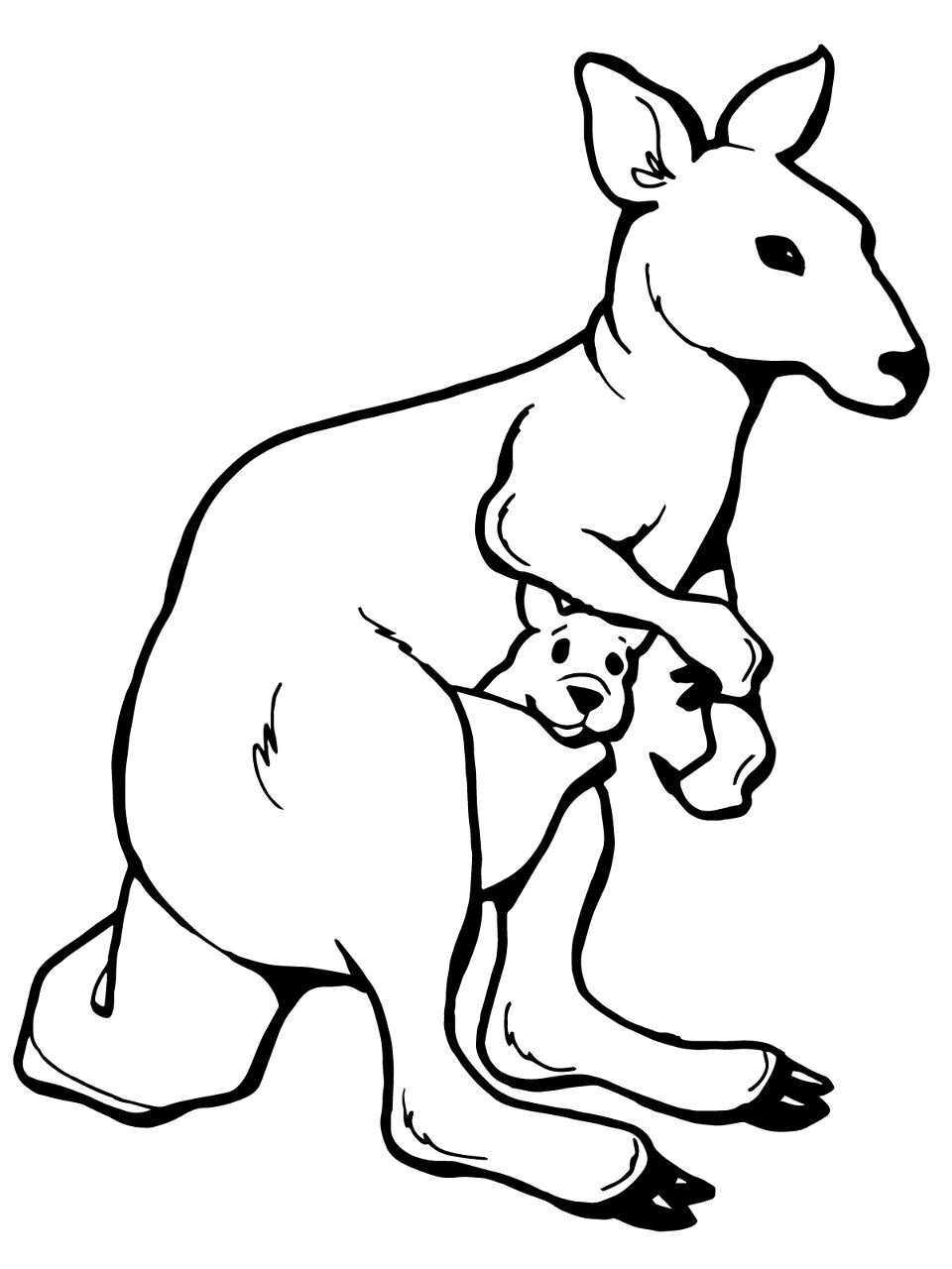 Desenho de Cangurus para colorir e imprimir: número 45