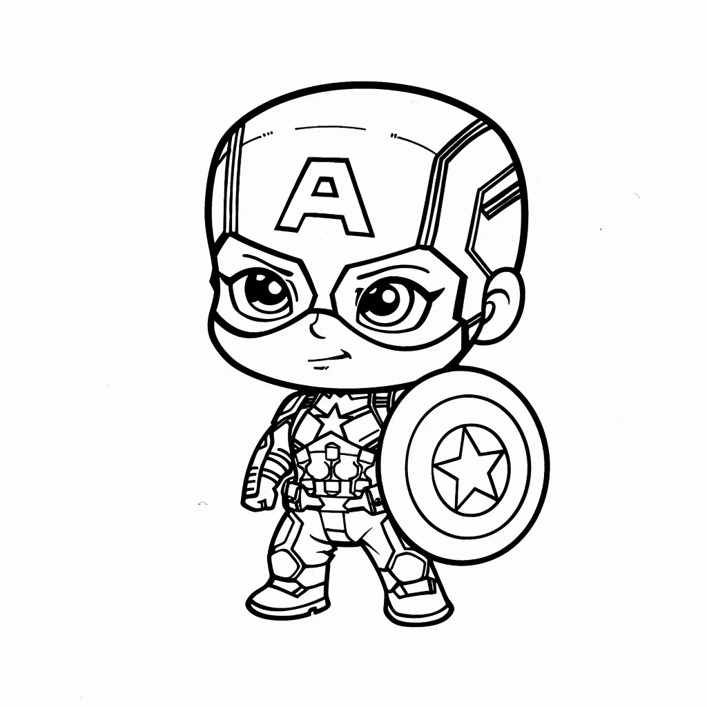 Desenho de Capitao America para colorir e imprimir: número 1