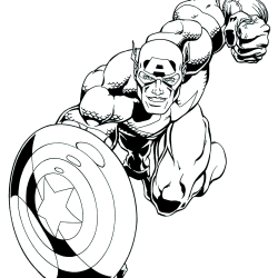 Desenho de Capitao America para colorir e imprimir: número 2