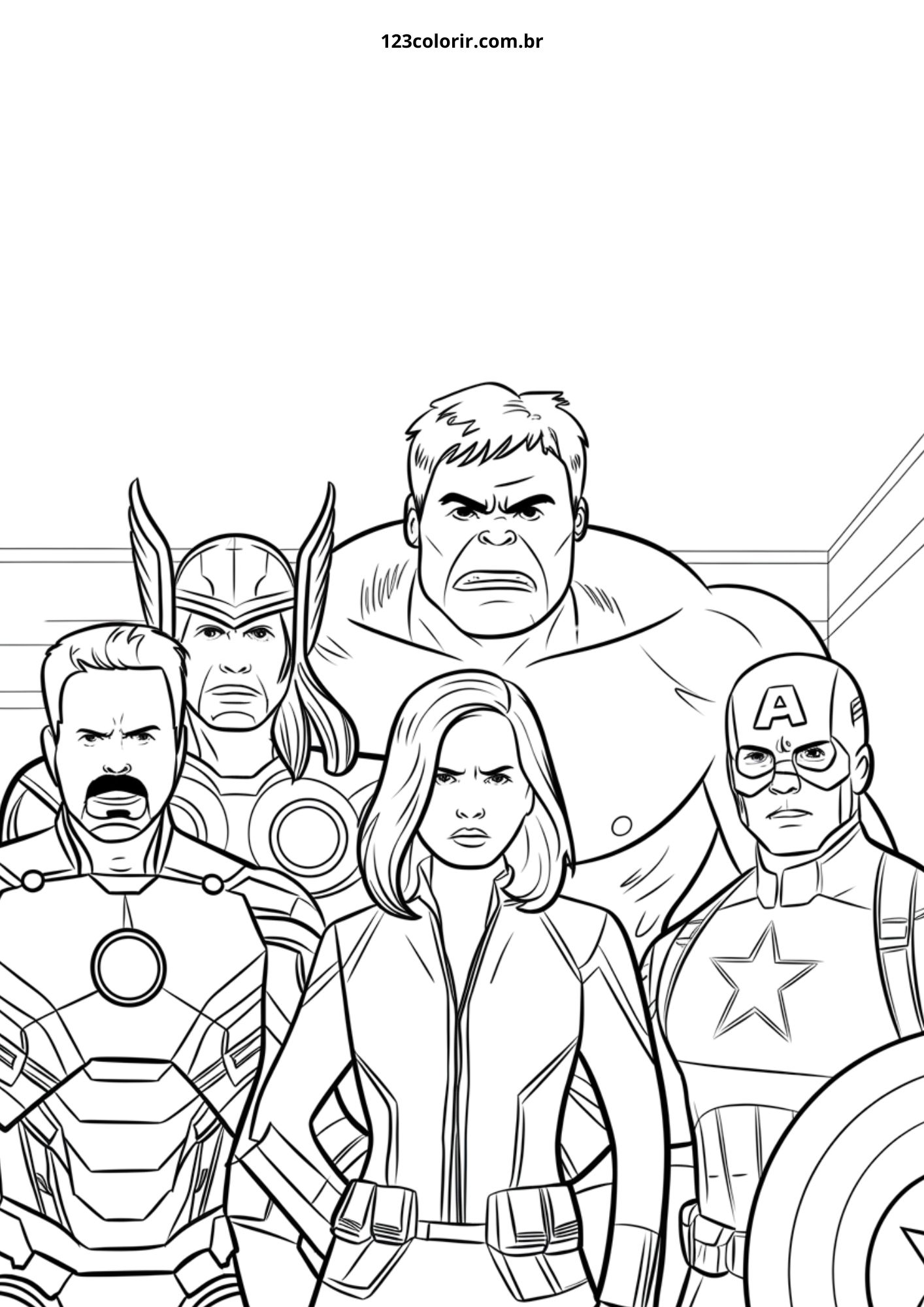 Desenho de Capitao America para colorir e imprimir: número 3