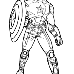 Desenho de Capitao America para colorir e imprimir: número 4
