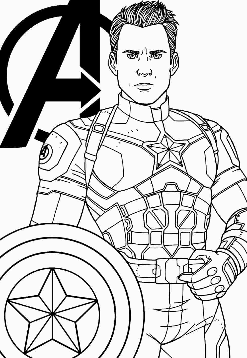 Desenho de Capitao America para colorir e imprimir: número 5