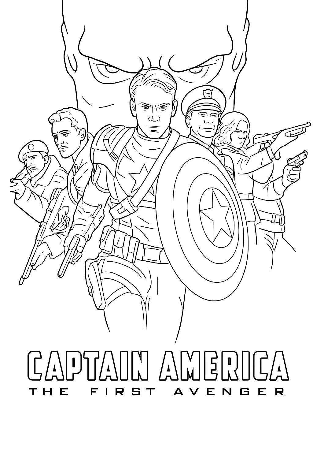Desenho de Capitao America para colorir e imprimir: número 7