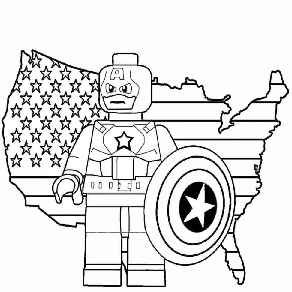 Desenho de Capitao America para colorir e imprimir: número 10