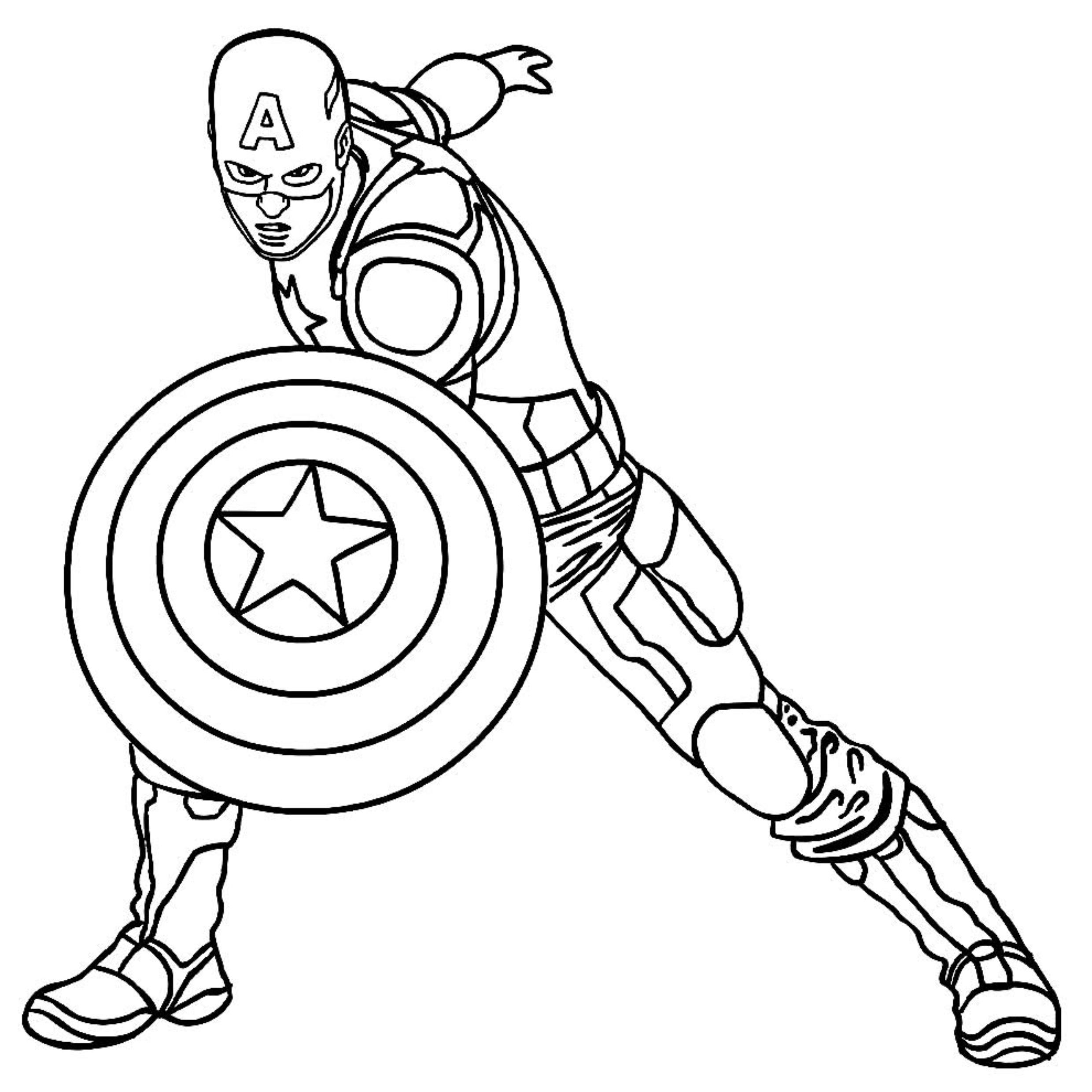 Desenho de Capitao America para colorir e imprimir: número 11