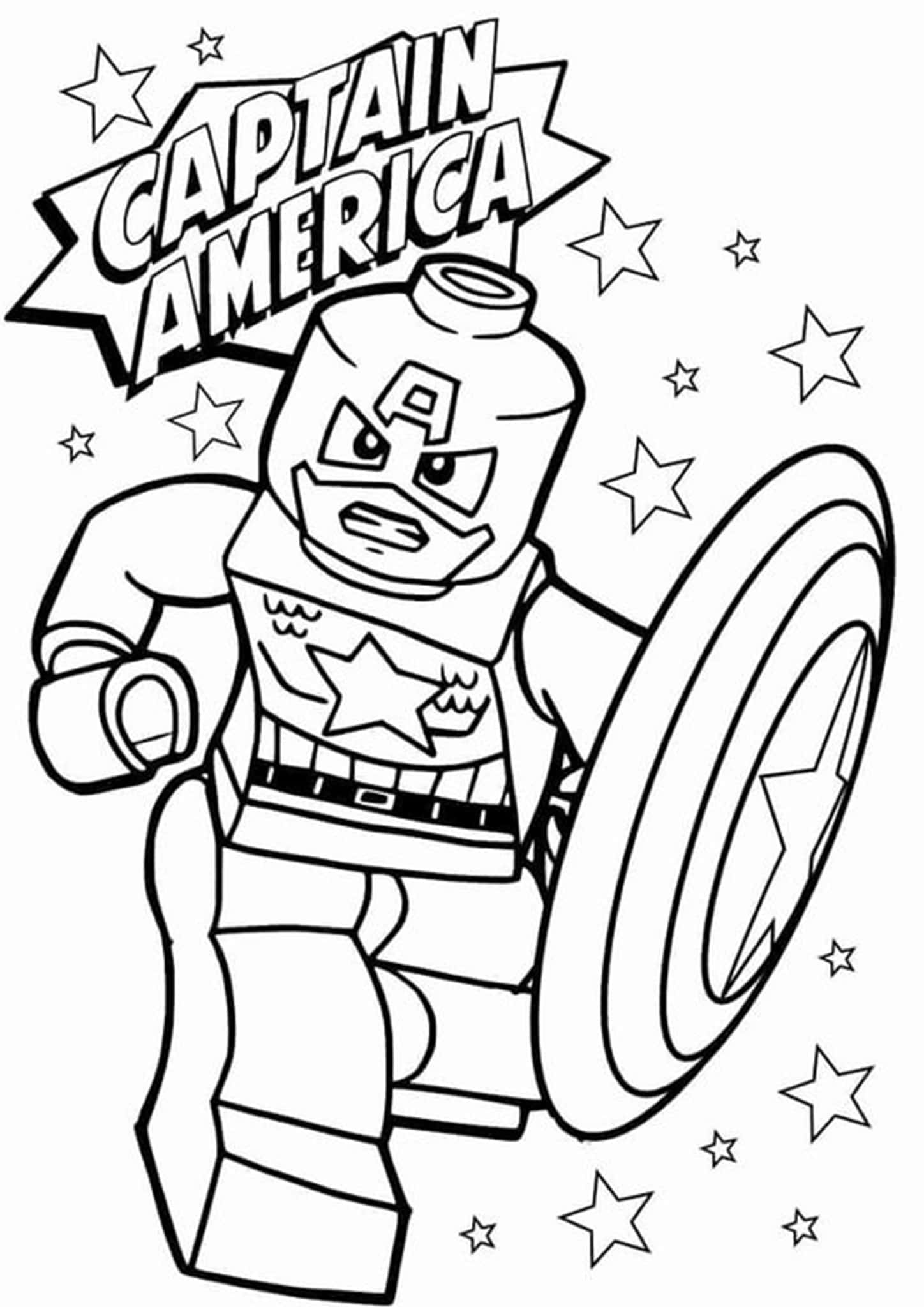 Desenho de Capitao America para colorir e imprimir: número 12