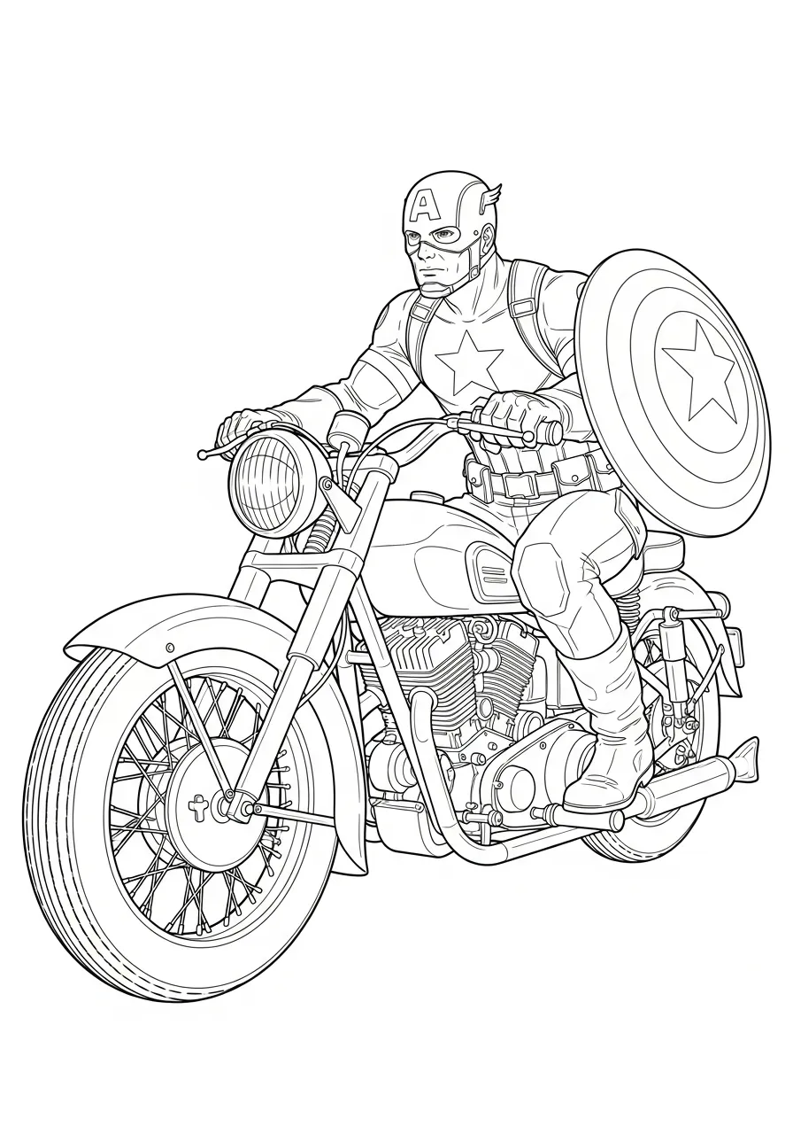 Desenho de Capitao America para colorir e imprimir: número 13