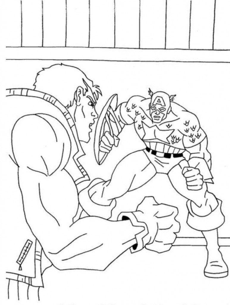 Desenho de Capitao America para colorir e imprimir: número 14