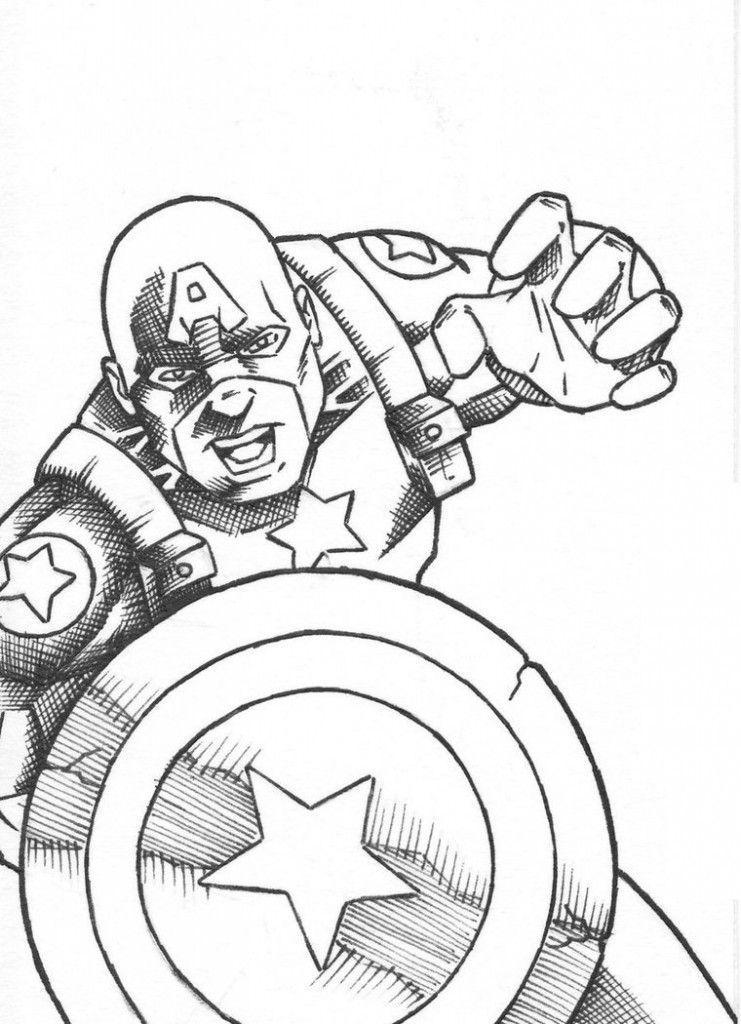 Desenho de Capitao America para colorir e imprimir: número 15