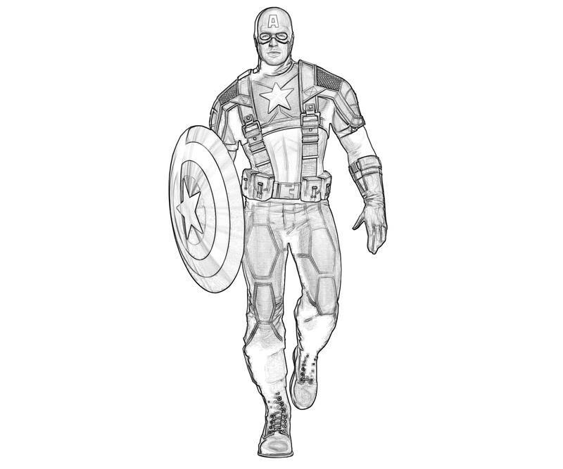 Desenho de Capitao America para colorir e imprimir: número 16