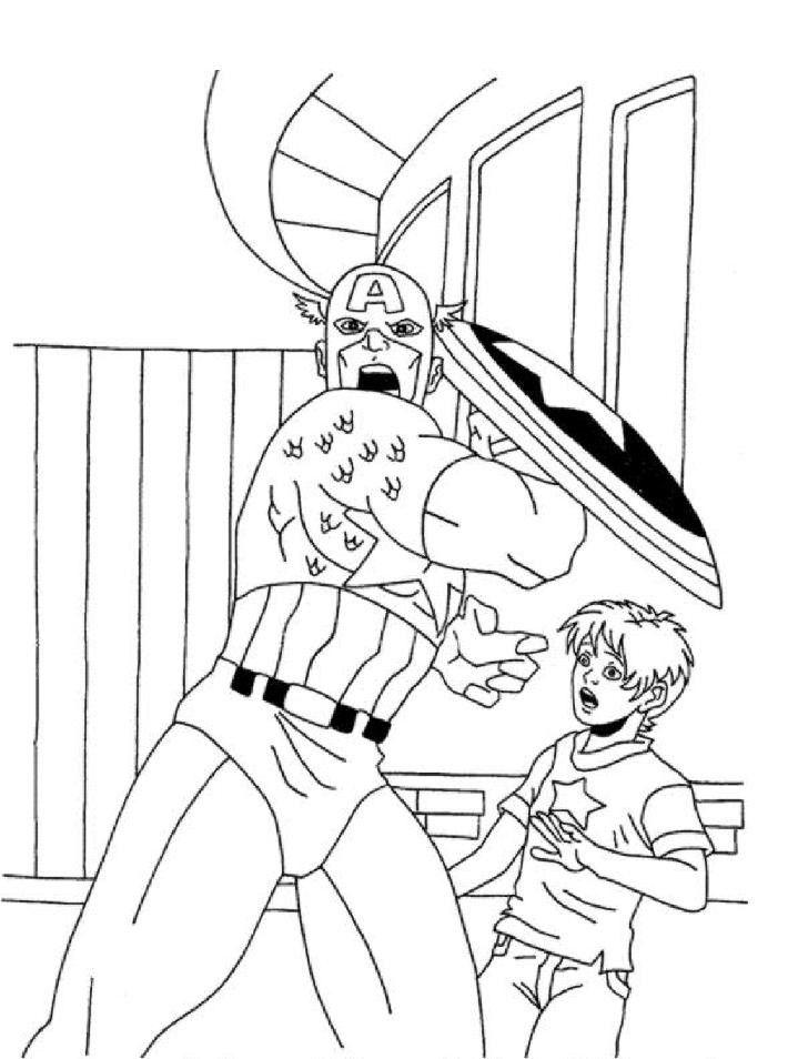 Desenho de Capitao America para colorir e imprimir: número 17